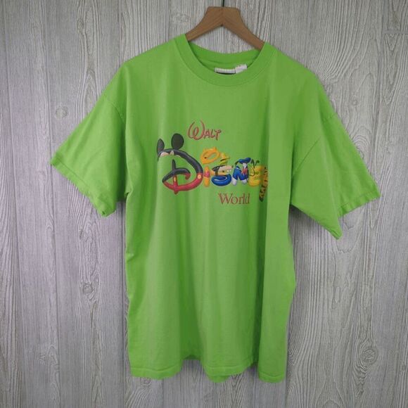 Authentic Vintage Disney 1990s Walt Disney World Lime Green T-shirt - Picture 2 of 7